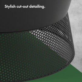Semineu rotund pentru exterior VonHaus 2500943, pe carbune sau lemn, din otel, vatrai inclus, negru
