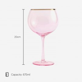 Set 2 pahare de gin Beautify 1000323, din sticla, culoare rose gold, capacitate 675ml, cutie cadou, doar spalare manuala