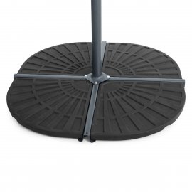 Set 2 piese de suport pentru umbrela VonHaus 2522064, din ciment compozit negru, 12,5 kg per bucata, necesita 2 pachete pentru un set complet