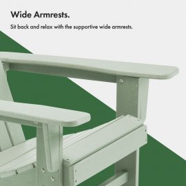 Set 2 scaune armate pentru gradina VonHaus 2501019, din polietilena, cu suport de pahar capacitate maxima 110 kg, culoare verde salvie