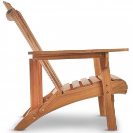 Set 2 Scaune Adirondack Armate pentru Gradina VonHaus 2522091-0, din lemn de salcam, capacitate maxima 150kg, maro