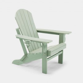 Set 2 scaune pliabile pentru gradina VonHaus 2501036, din polietilena, capacitate maxima 110 kg, culoare verde salvie