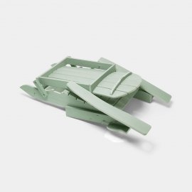 Set 2 scaune pliabile pentru gradina VonHaus 2501036, din polietilena, capacitate maxima 110 kg, culoare verde salvie