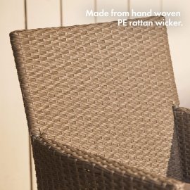 Set 2 scaune si masa cu aspect de ratan VonHaus 2522039, din polietilena, culoare gri