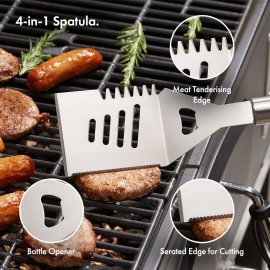 Set 20 ustensile pentru gratar si geanta depozitare VonHaus 1500139, din otel inoxidabil 