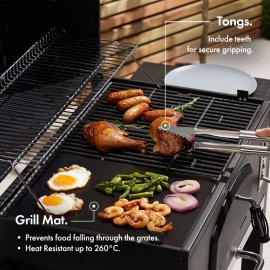 Set 25 ustensile pentru gratar si cutie depozitare din aluminiu VonHaus 1500132, ustensile din otel inoxidabil