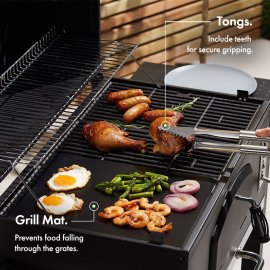Set 30 ustensile pentru gratar si geanta depozitare VonHaus 1500133, ustensile din otel inoxidabil