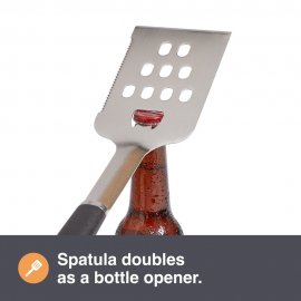 Set 5 ustensile pentru gratar si geanta depozitare VonHaus 1000384, maner din polietilena