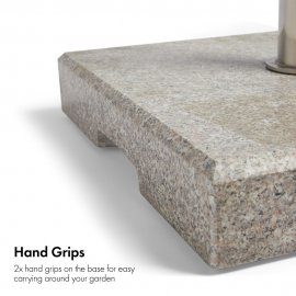 Suport baza patrata pentru umbrela din granit VonHaus 2500564, greutate 22 kg, maner de transport, adaptor pentru stalpi de umbrela de diferite dimensiuni 