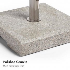 Suport baza patrata pentru umbrela din granit VonHaus 2500564, greutate 22 kg, maner de transport, adaptor pentru stalpi de umbrela de diferite dimensiuni 
