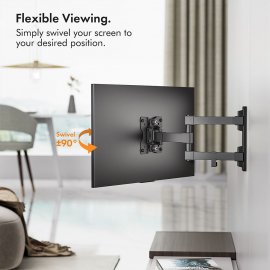 Suport inclinat TV, cu pivot, VonHaus 3000245, capacitate 35 kg, diagonala 13-27 inch, din otel, negru