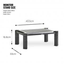 Suport pentru monitor VonHaus 3000476, cu inaltime reglabila, cu fante laterale pentru depozitare suplimentara, din plastic, capacitate max 10 kg