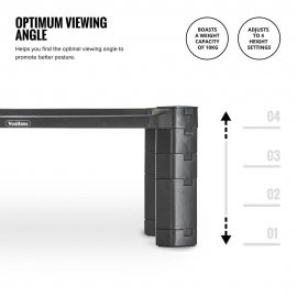 Suport pentru monitor VonHaus 3000476, cu inaltime reglabila, cu fante laterale pentru depozitare suplimentara, din plastic, capacitate max 10 kg