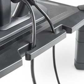 Suport pentru monitor VonHaus 3000476, cu inaltime reglabila, cu fante laterale pentru depozitare suplimentara, din plastic, capacitate max 10 kg
