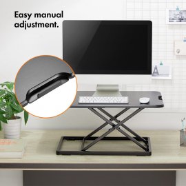 Suport de Birou cu Inaltime Reglabila Pentru Monitor / Laptop VonHaus 3000244, Extensibil si Pliabil, 5 nivele de inaltime, suprafata din MDF, cadru din otel, capacitate maxima 8 kg