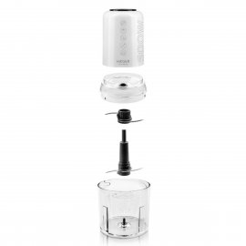 Tocator Electric Carne, Legume, Nuci, Verdeturi HAEGER Mini Chopper Master, Putere Mare de 500W, Capacitate 500ml, 2 Viteze, Maruntire Rapida, 4 Lame din Otel Inox, Alb CH-50W.008A