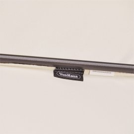 Umbrela pentru gradina cu baza de 12 kg VonHaus 2500739, cu manivela, copertina din poliester, inclinabila, 240x270cm, bej