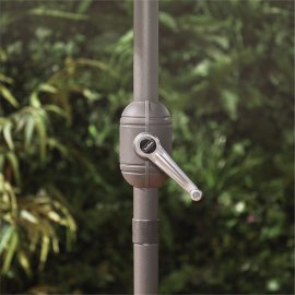 Umbrela pentru gradina cu baza de 9 kg VonHaus 2522066.2, cu manivela, copertina din poliester, inclinabila, 240x270cm, gri