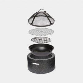 Vatra de Foc / Semineu Exterior pentru Gradina cu Gratar VonHaus Fire Pit 2500936, material beton artificial, Ideal pentru gradina sau terasa